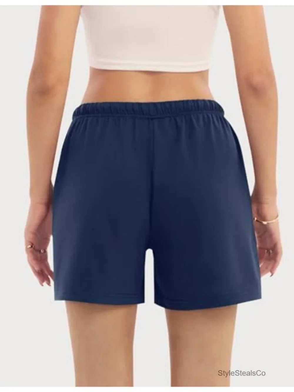 Cotton Pajama Shorts Women Lounge Sleep Shorts Drawstring Waist Pockets